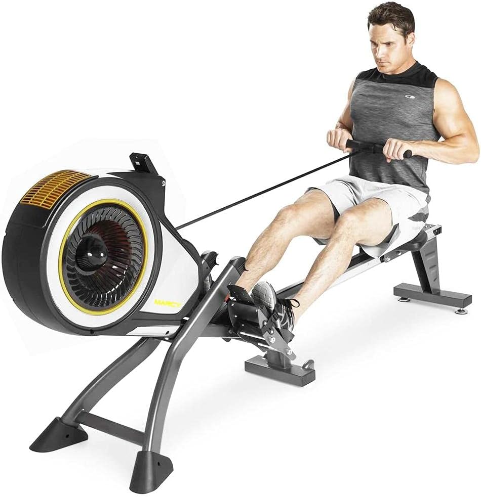 Marcy Air Resistance Rowing Machine with Transport Wheels