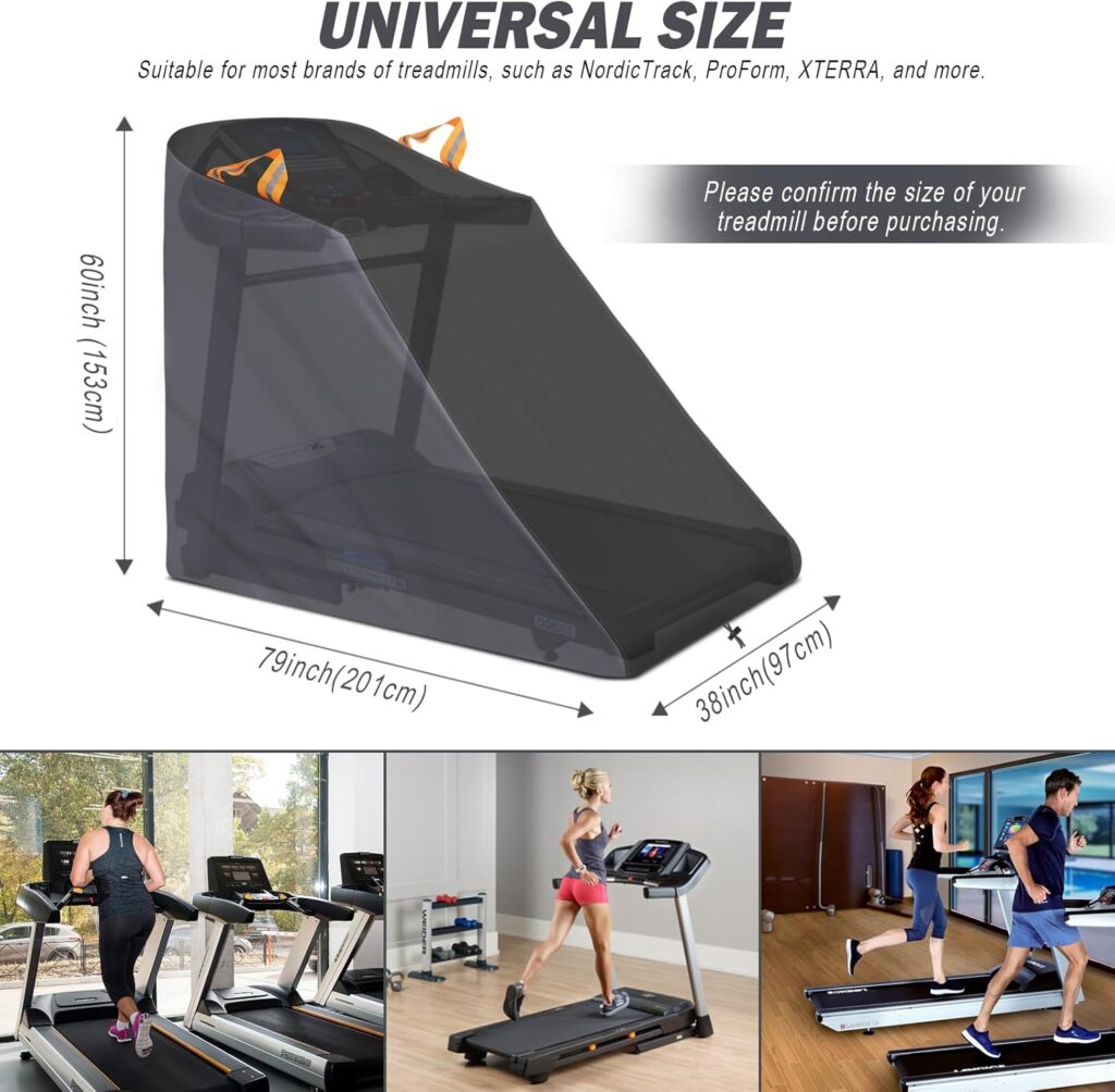 XYZCTEM Treadmill Cover Waterproof Dustproof Running Machine Cover Exercise Workout Equipment Protective with Windproof Drawstring and Air Vents for Home Gym Indoor Outdoor