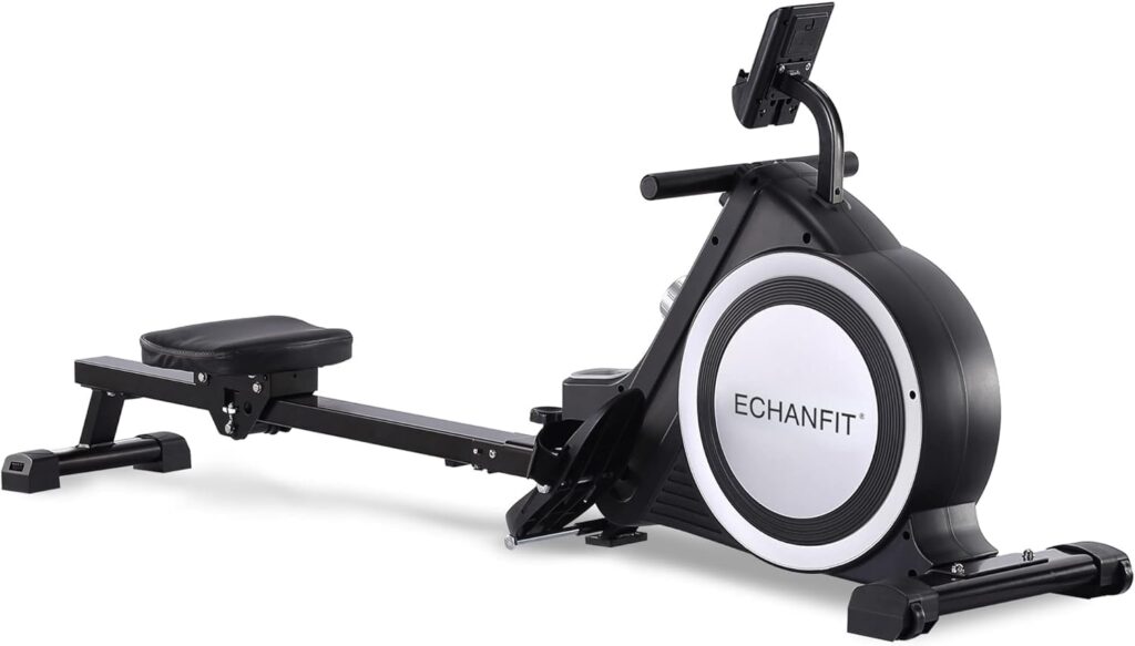 ECHANFIT Magnetic Rowing Machine for Home use，Foldable Rower Whit 350 LB Weight Capacity 16 Levels，Rower Machine Whit Adjustable Resistance LCD Monitor and Tablet Holder