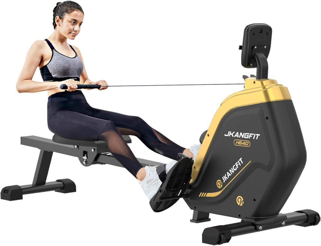 Folding Rowing Machine - Rowing Machines for Home Use Indoor Magnetic Rower for Full Body with 16 Levels Resistance LCD Monitor Device Holder (Home Use)