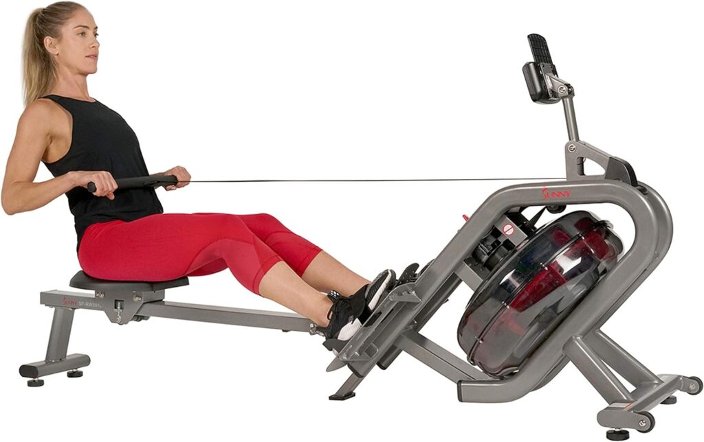 Sunny Health  Fitness Phantom Hydro Water Rowing Machine - SF-RW5910, Silver